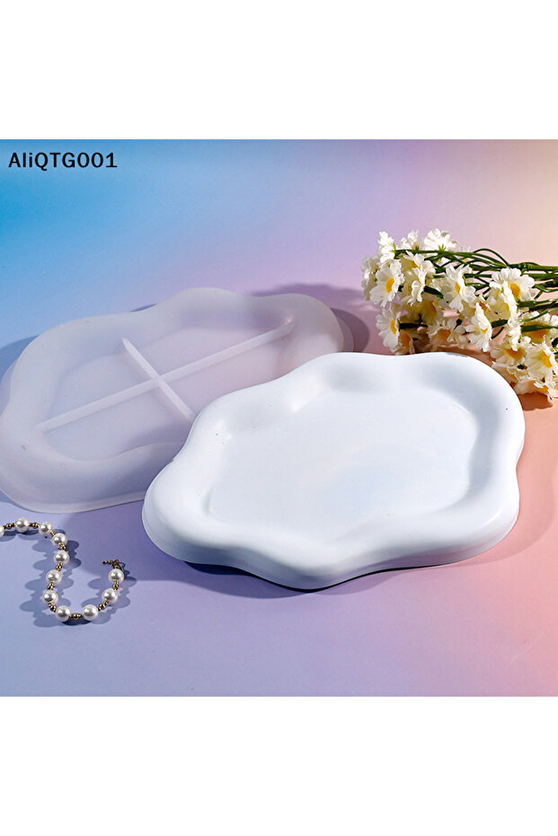 Irregular Cloud Shape Tray Silicone Resin Mold for DIY Gypsum Cement Concrete Candle Holder Plate...