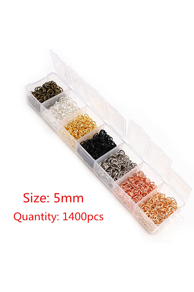 Mixed 5mm 1400pcs One Set Box 3 4 5 6 7 8 10mm 8 Colors Open Jump Rings Split Rings Link Loop For DI