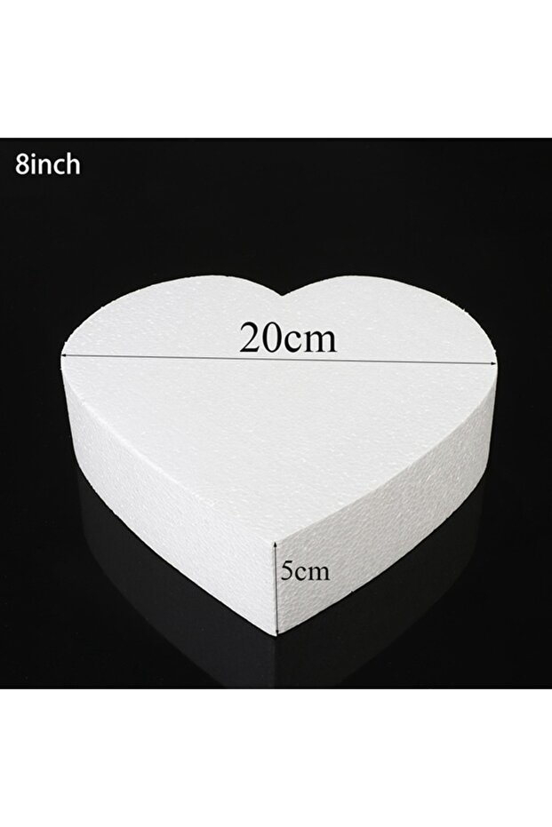 white-8inch 4/6/8/10 Inch Heart Shaped Polystyrene Styrofoam Sugar Craft Dummy Party DIY Practice Mo