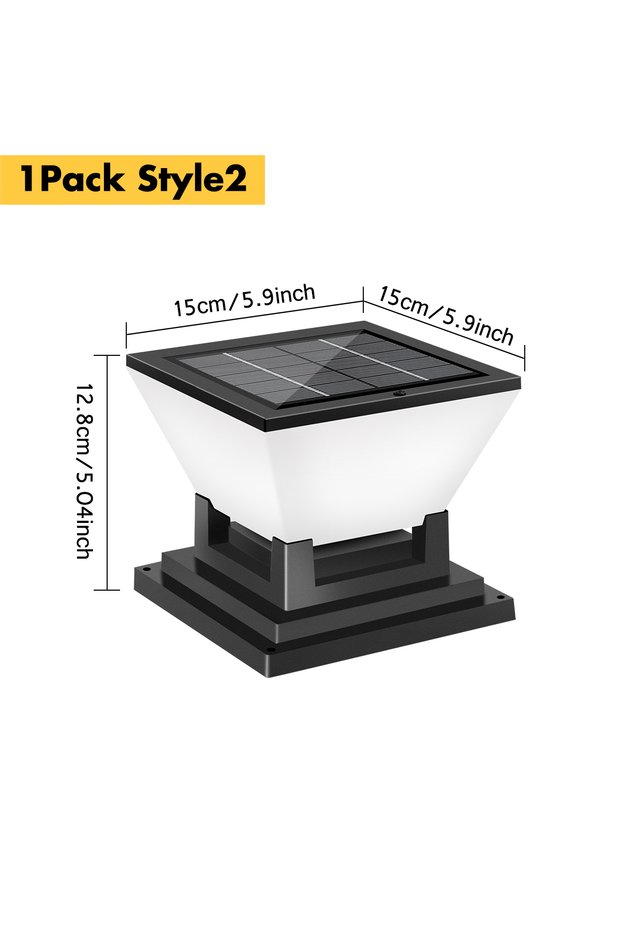 Medium Stigma Lamp Light Solar Lamp Column Cap Square 3600mAh Lighting Landscape Solar Lamp Waterpro