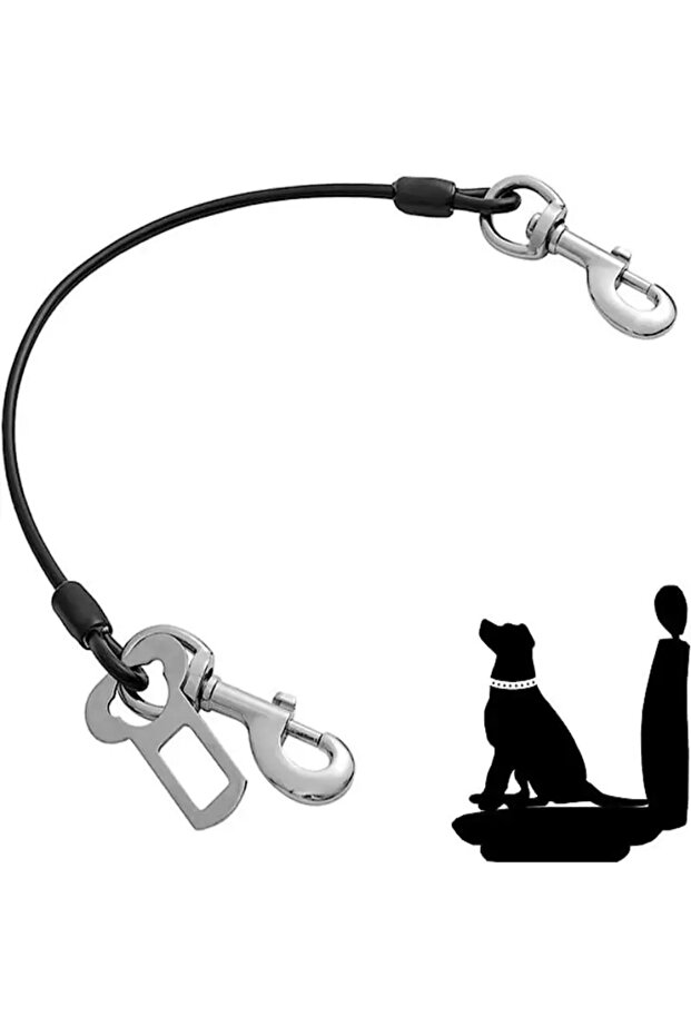 4mmx60cm Black 1Pc Chew-Proof Dog Car Harness Durable,Comfy & Secure Seat Belt for Small/Medium Dogs
