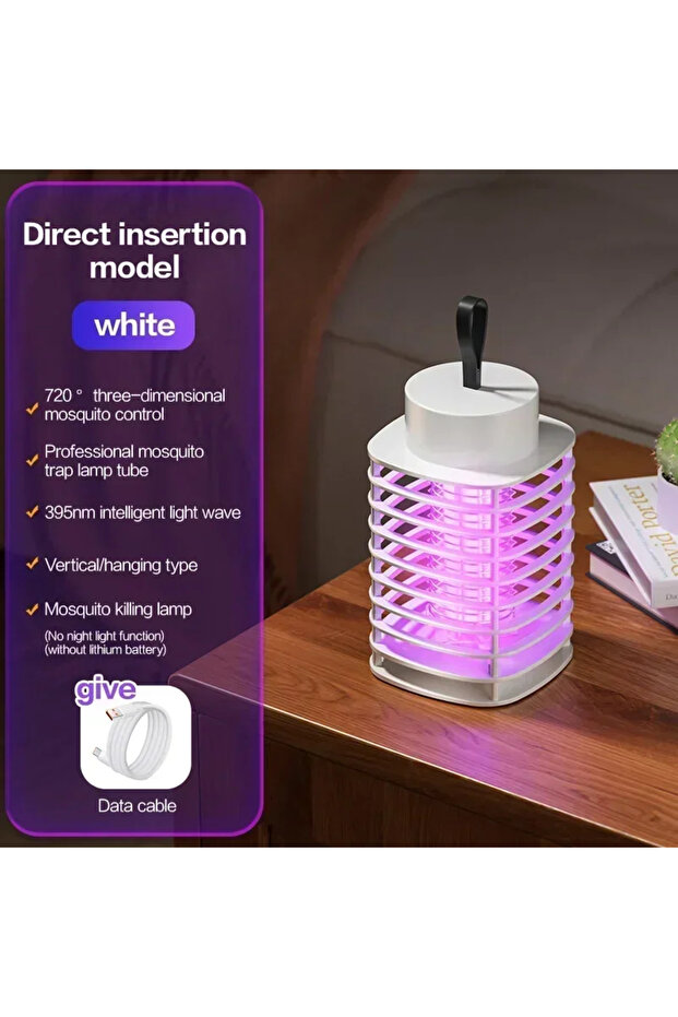 GGBEE White USB Plug Electric Shock USB Mosquito Killer Lamp Insect Trap Portable Mute Anti-Mosquito
