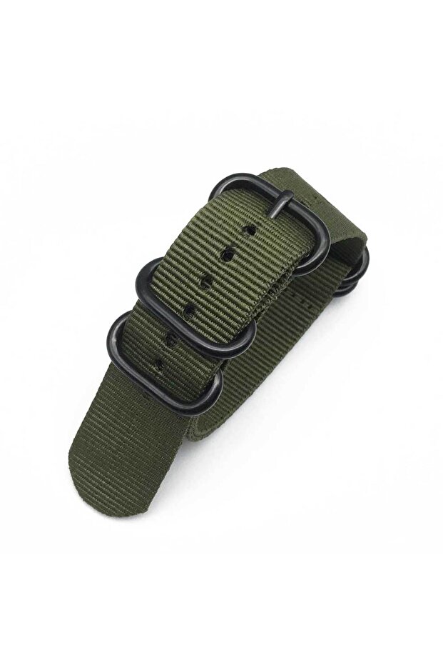 22mm green Multicolor Watch Strap Nylon Black Ring Buckle 18mm 20mm 22mm 24mm Striped Waterproof Rep