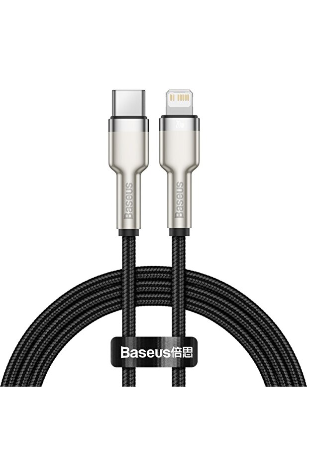 كابل USB-C أسود بطول 2 متر وقوة 20 واط بتقنية الشحن السريع PD، متوافق مع أجهزة iPhone 14 و13 و12، وأجهزة MacBook وiPad.