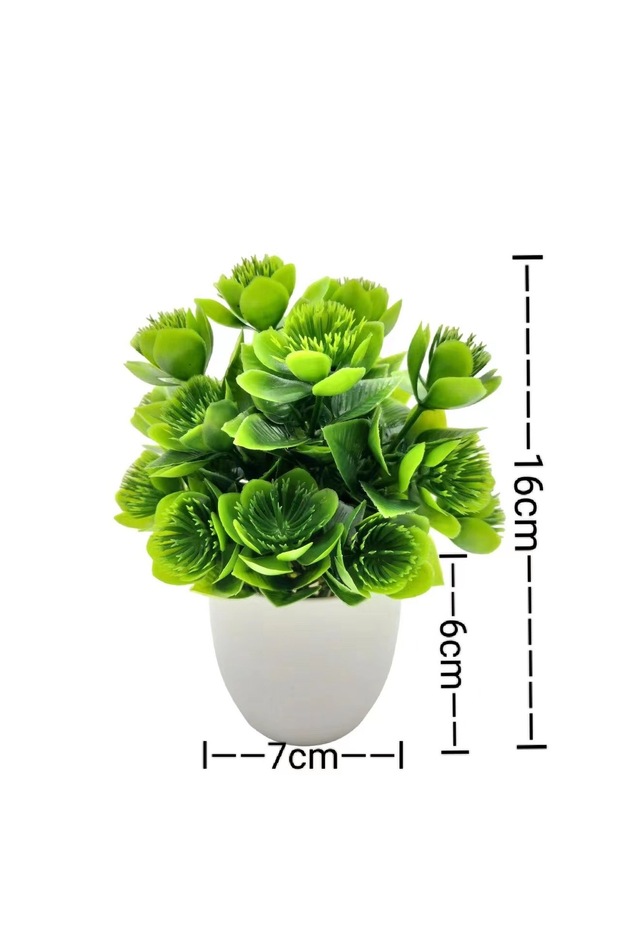 1pc Plush flower 1pc Artificial Plants with Plastics Pots Perfect Greenery for Home DecorationsOffic