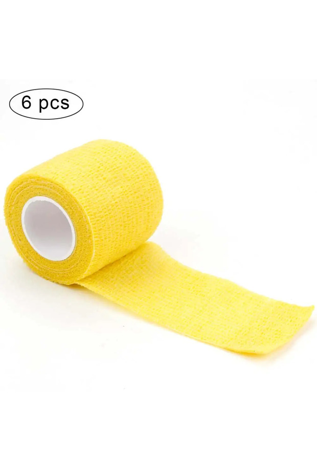 A0170-6Pcs Yellow 6/24/48Pcs Self-Adhesive Elastic Disposable TattooNon-woven Bandage Grip Tape Gr