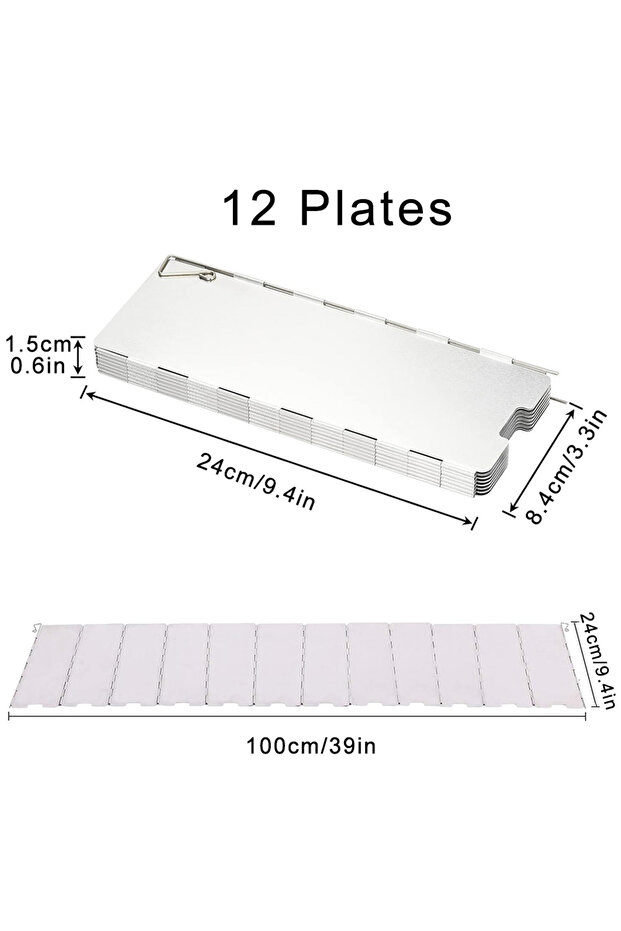12 Plates 8/9/10/12/14/16 Plates Folding Camping Stove Windshield Gas Stove Wind Shield Lightweight