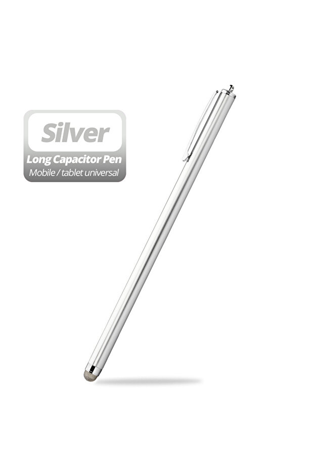 قلم لمس فضي طويل 18.5 ملم، قلم شاشة لمس سعوي للأجهزة اللوحية، متوافق مع أجهزة iPhone و iPad وغيرها...