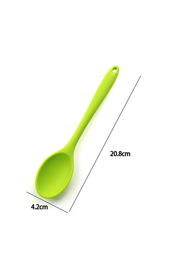 M D Green For Better Life 1Pc Soft Silicone Spoon Stirring Long Handle Tableware Cooking Utensils L