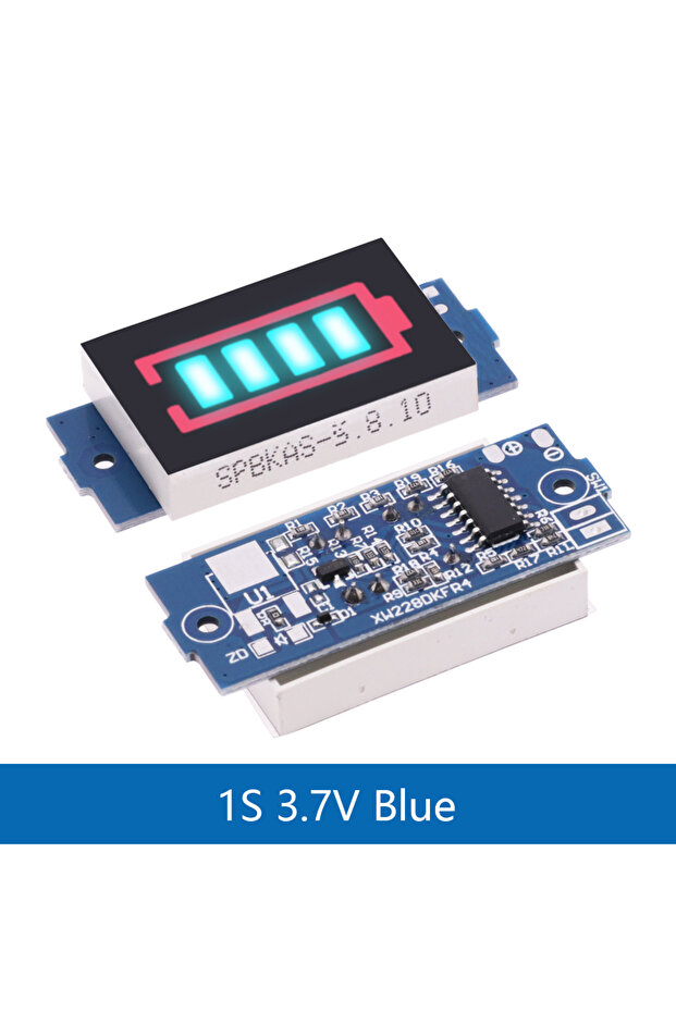 وحدة مؤشر سعة بطارية الليثيوم سلسلة 1S 3.7V زرقاء 1S 2S 3S 4S 6S 7S 8S وحدة عرض كهربائية