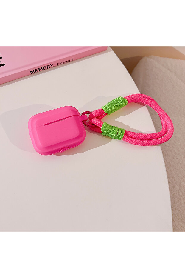 For Airpods Pro 2 Red Earphone Case with Lanyard Strap for AirPort Pro 2 2022 2nd Generation Air Pod