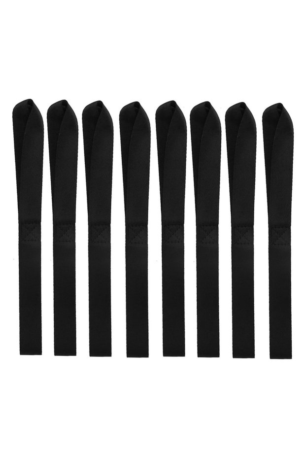 Black 8 Pack 13x1 inch Soft Loop Tie-Down Strap for Securing ATV Motorcycle Motorbike
