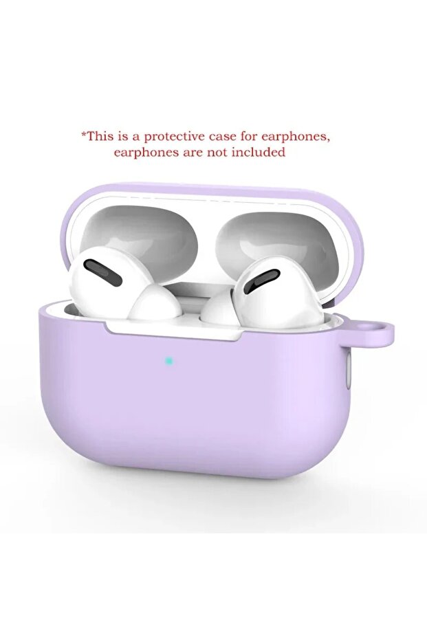 حافظة واقية من السيليكون بلون واحد جديد لسماعات الرأس بلوتوث AirPods Pro باللون الأرجواني العاصف حافظة ناعمة P