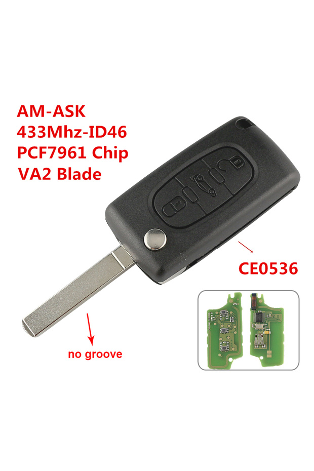 CE0536 VA2 Flip Remote Car Key For Peugeot 206 207 208 307 308 407 607 807 Partner For Citroen C2 C3