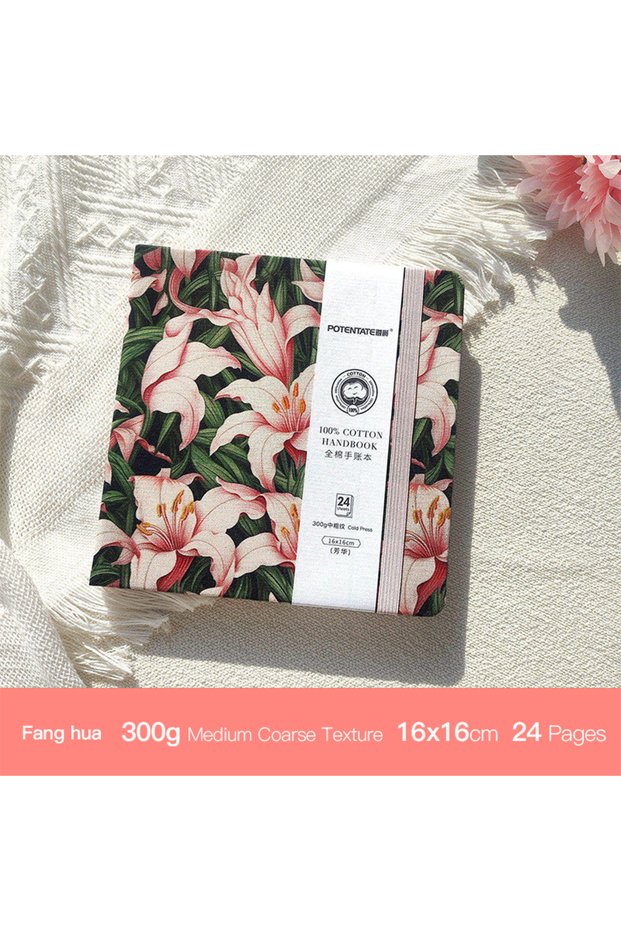16cm Youth POTENTATE 100% Cotton Watercolor Book 300g 24Sheets Hardcover Watercolor Paper Pads Squar