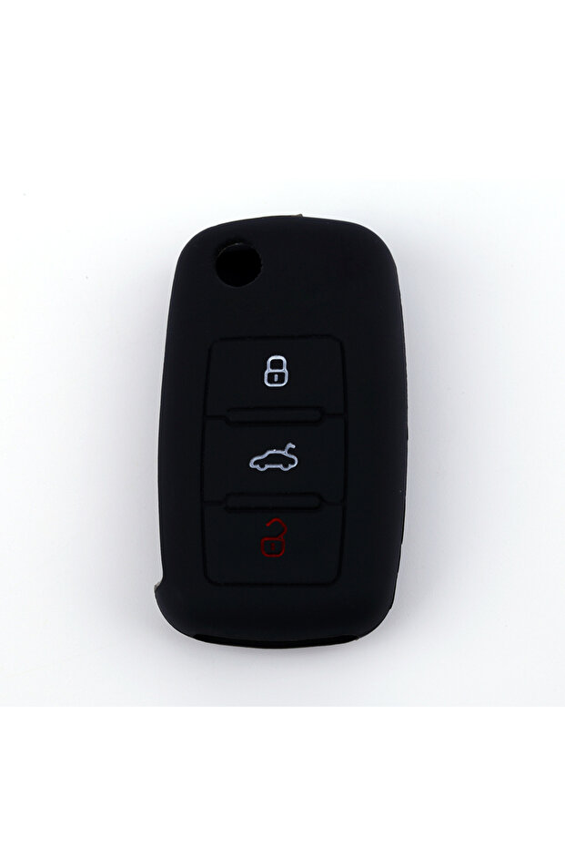 Black Car Case For Volkswagen Polo Golf Passat Beetle Caddy T5 Eos Tiguan Skoda Silicone Case Cover