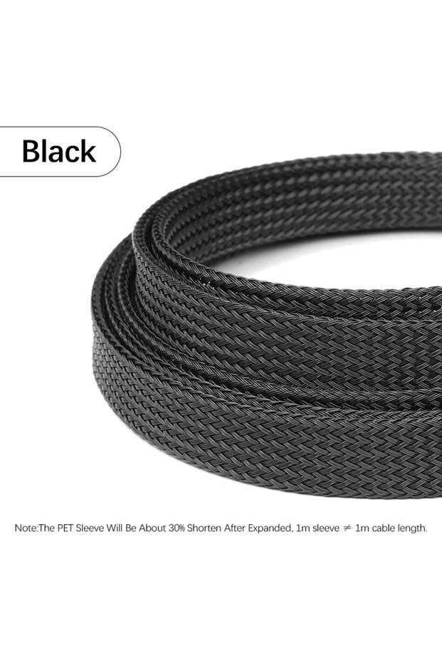 14mm 5 meters Black 5M PET Insulated Cable Sleeve 2 4 6 8 10 12 14 16 20 25 30mm Expandable High Den