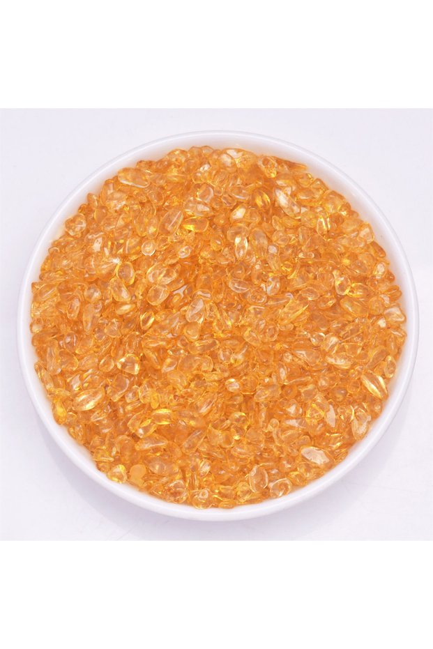 100g Yellow Glass Chip 20-100g Natural Chip Gemstone Bead Tumbled Stones for Plant Cacti & Succulent