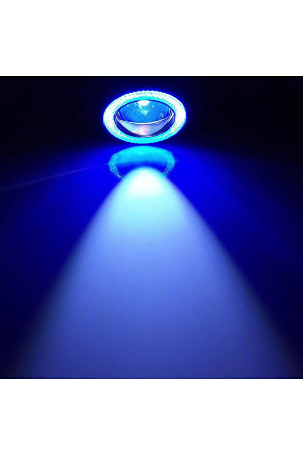 2 pieces blue-Angel Eye 2.5 Inch Angel Eyes Halo Ring 12V Auto Modified Car LED Fog Light Headlight