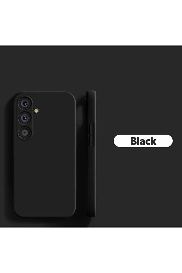 غلاف هاتف سيليكون سائل مربع أسود اللون لهاتف Galaxy A26 5G، لحماية كاميرا الهاتف.