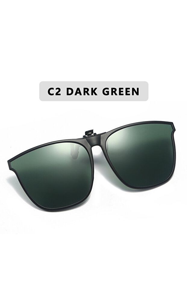 Polarized C2 Polarized Clip On Sunglasses Men Car Driver Goggles Night Vision Glasses Anti Glare Vin