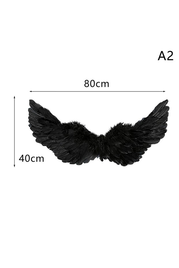 A2 1 Pc Angel Wing White Black Feather Wings Adult Children Birthday Gift Cosplay Wing Stage Show Ha