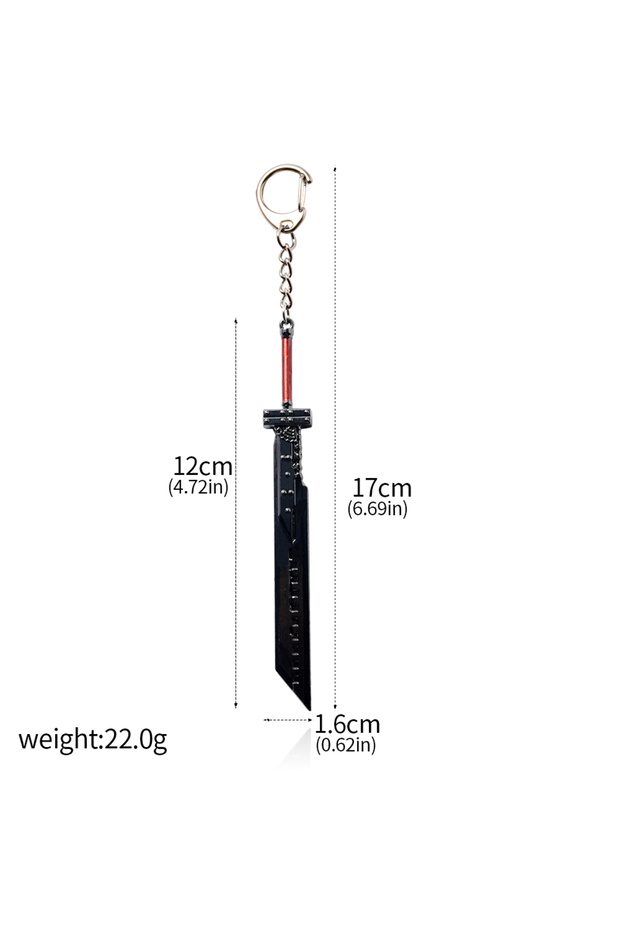 K00807 Game Final Fantasy Cloud Buster Sword Keychain Cloud Strife's Weapon Metal Pendant Key Chain