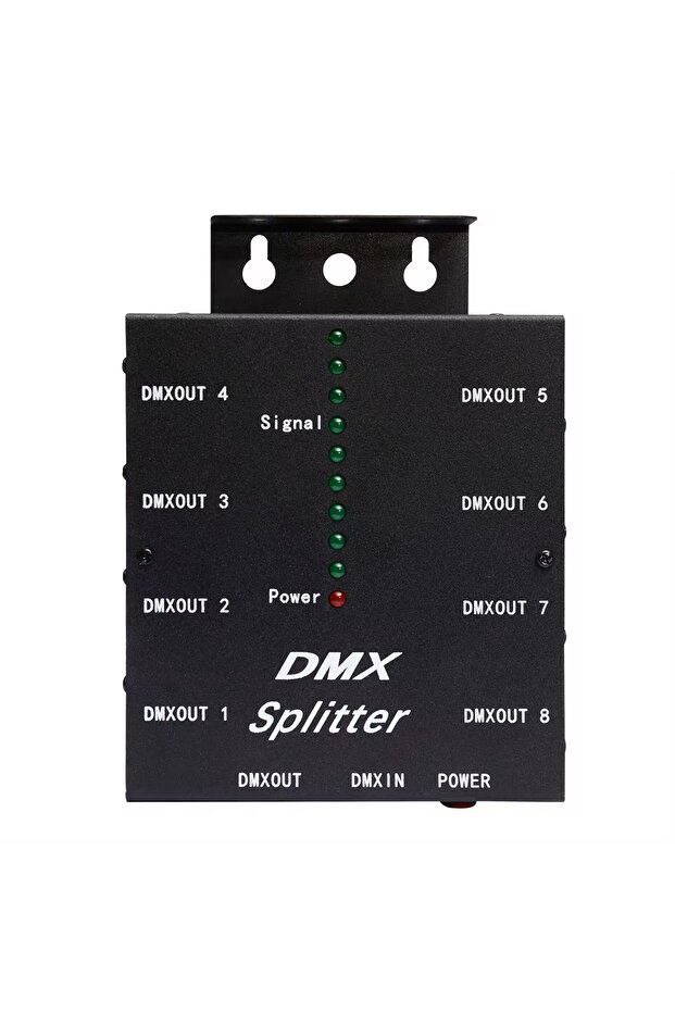 EU Adapter 5V 1A DMX 8P Splitter DMX Splitter Ports Channels 3Pin Optical Istribution Amplifier for