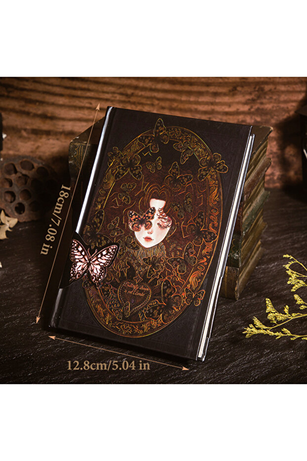 دفتر ملاحظات A5، 128 ورقة، بتصميم قوطي عتيق، صفحات ملونة، دفتر توضيحي، مخصص للإبداع الشخصي