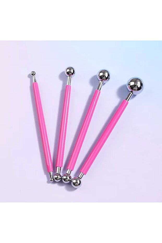 Pink 4pcs Sculpture Modeling Tools Clay Tools Dotting Sculpting Modeling ceramics Set Double-Ended M