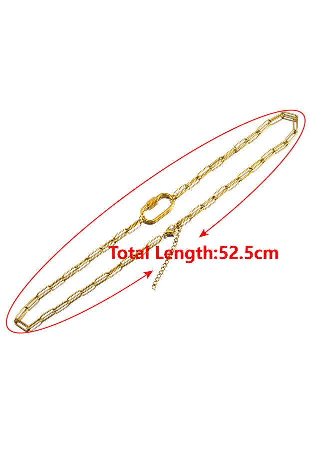 1pc 1 Gold color 1pc Stainless Steel Semi-finished Frame Charm Chain & Adjustable Extension Chain Lo