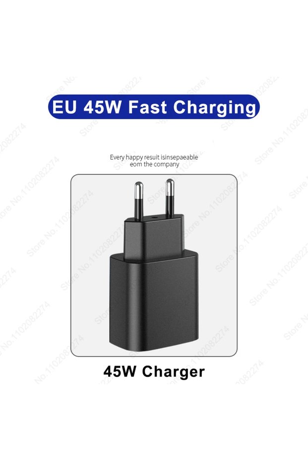 EU 45W Black Charger PD 45W Charger Fast Charging Phone Adapter For Samsung Galaxy S24 S23 S22 S25 U