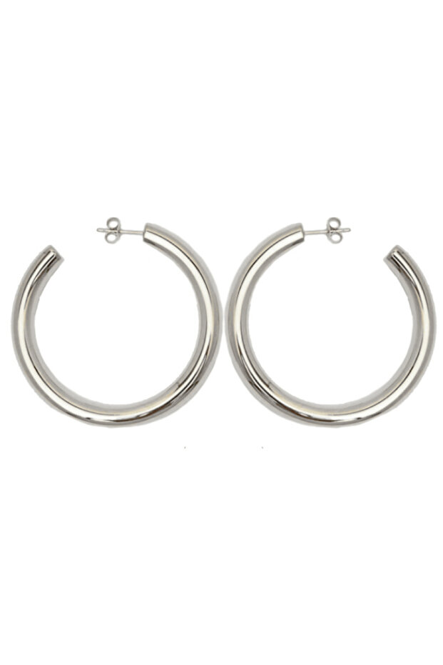 M - 40mm Silver Stainless Steel Classic Gold Color Hollow Thick Loop Large Circle Hoop Never Fade C-