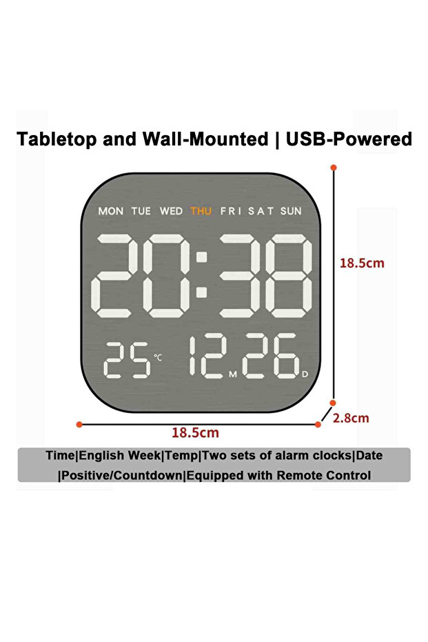 C-Black Shell Mirror Brushed Finish Wall Clock Premium Feel Silent Wall Clock Table Alarm Clock Temp