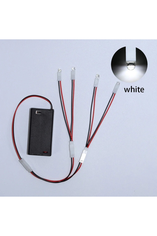 Four White New LED Lamp Beads Small Night Light No. 5 Battery Small Bulb DIY Creative Model Light
