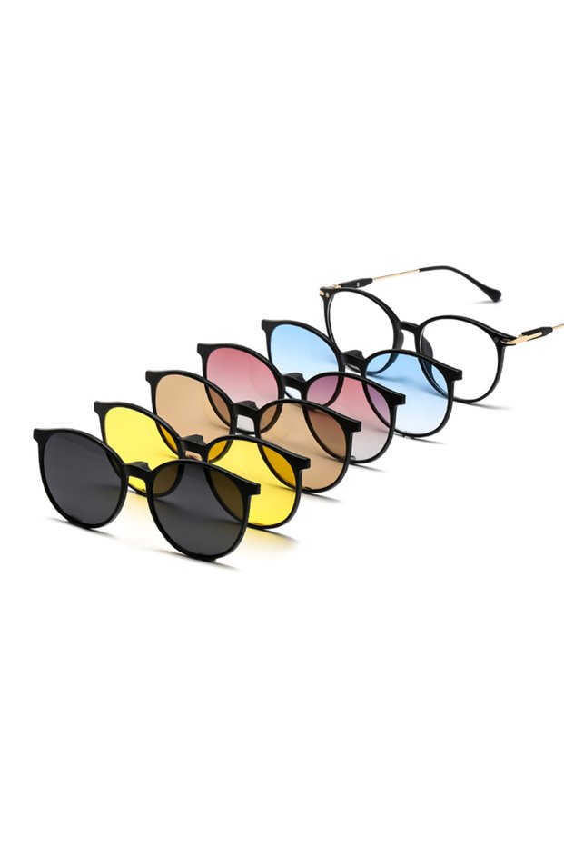 TR 5 in 1 New Polarized Sunglasses TR90 Women Men 5 in 1 Sets Magnet Sunshade Clip On Sun Glasses Ey
