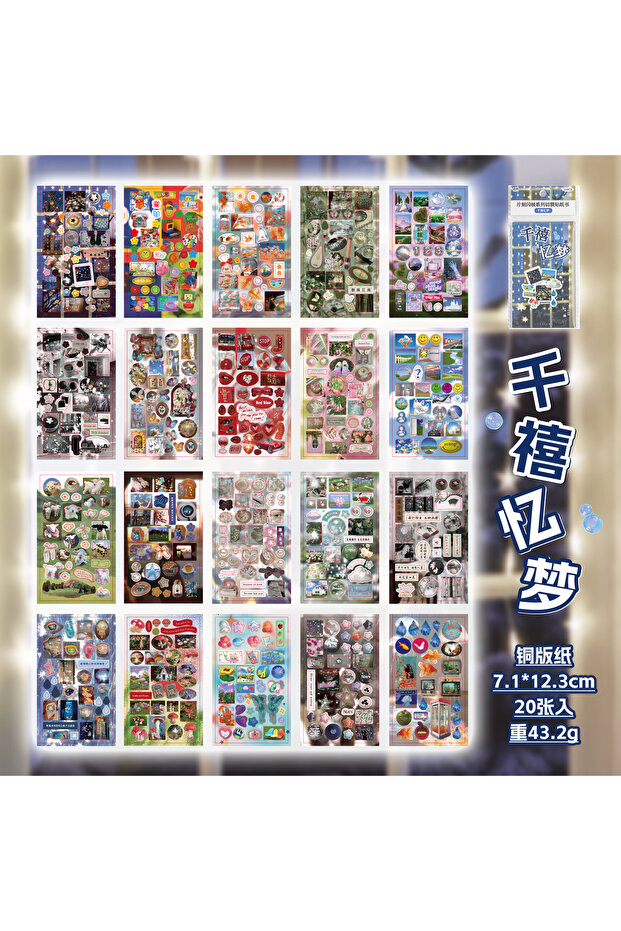A 20sheets/book Die Cut Stickers Book Cartoon Decorative Handmade Scrapbooking Supplies Diary Stick.