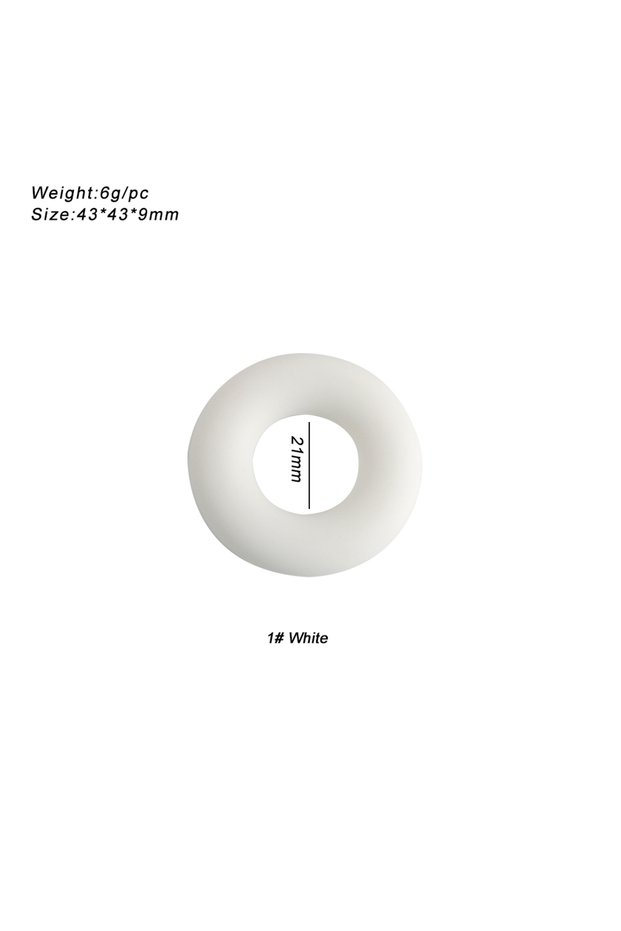 10pcs white 10pcs/Lot Silicone Ring 43mm Round Silicone Beads Food Grade Pendants For Jewelry Making