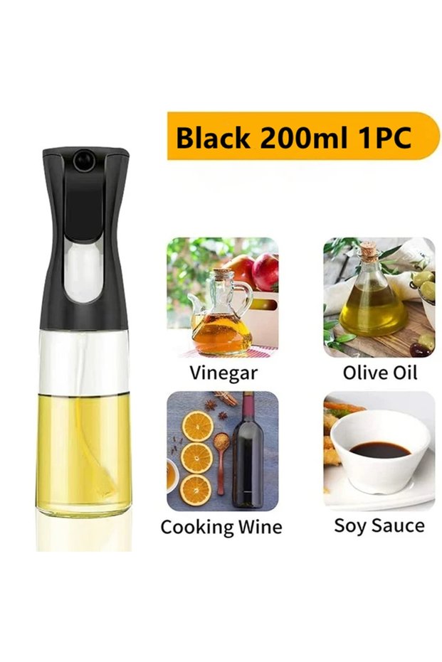 200ml-Black-1PC 3PCS 200/300ml Oil Sprayer Bottle 1PC Kitchen Cooking Oil Dispenser Fitness Fat Loss