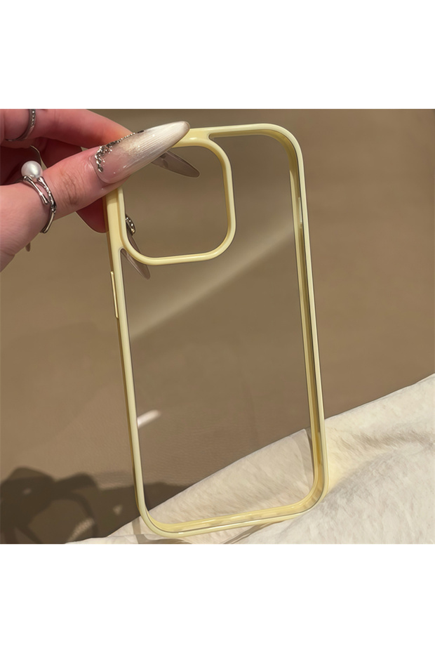 جراب فاخر شفاف بلون حلوى أصفر لهاتف iPhone 16 Pro، متوافق مع iPhone 17 Air و16 و15 و14 و13 و12 Pro Max Plus.