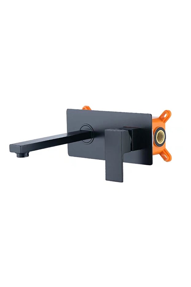 With Orange box BAKALA Luxury Mirror Matte Black White Bathroom Faucet Basin Sink Tap Wall Mounted