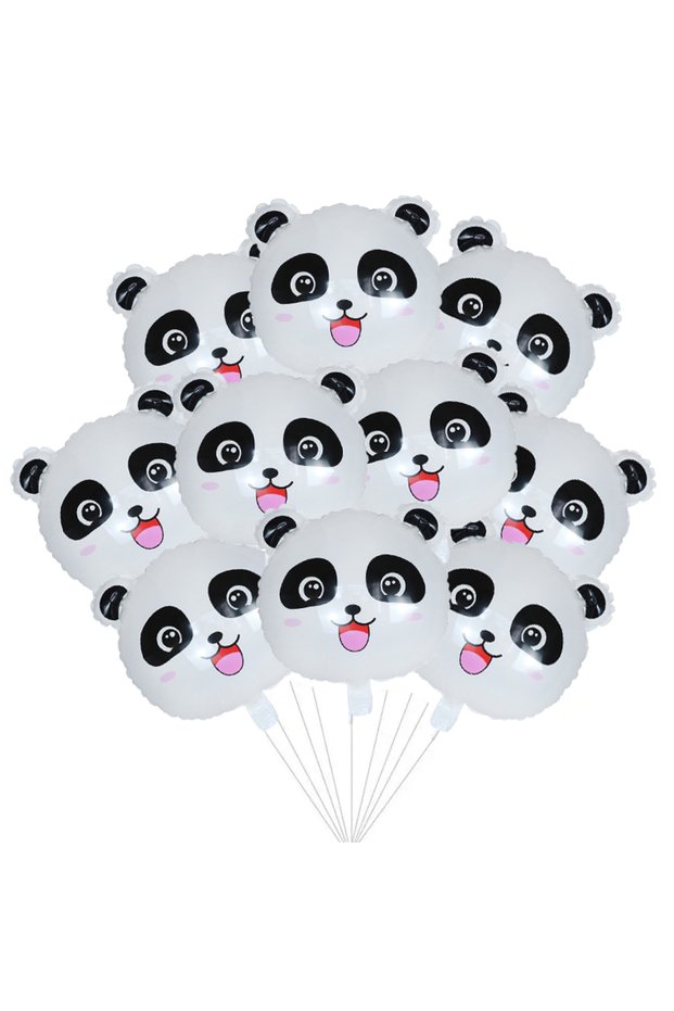 18inch as the picture 10Pcs 18Inch Cute Panda Balloon Aluminium Foil Balloons Panda Head Balloon Bou