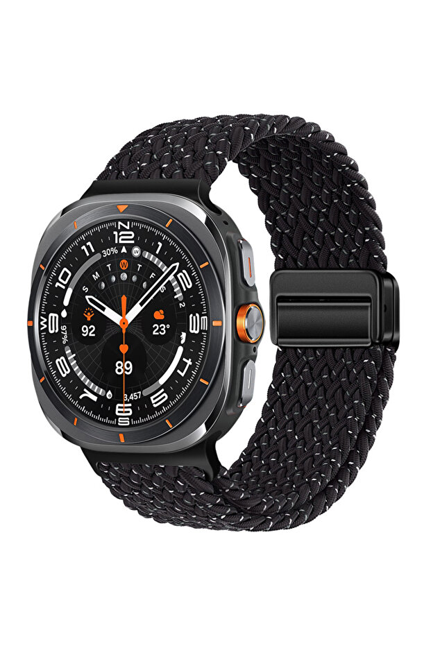 Galaxy Watch Ultra Starry Black Nylon Magnetic Buckle Strap For Watch Ultra 47mm Braided Solo Loop