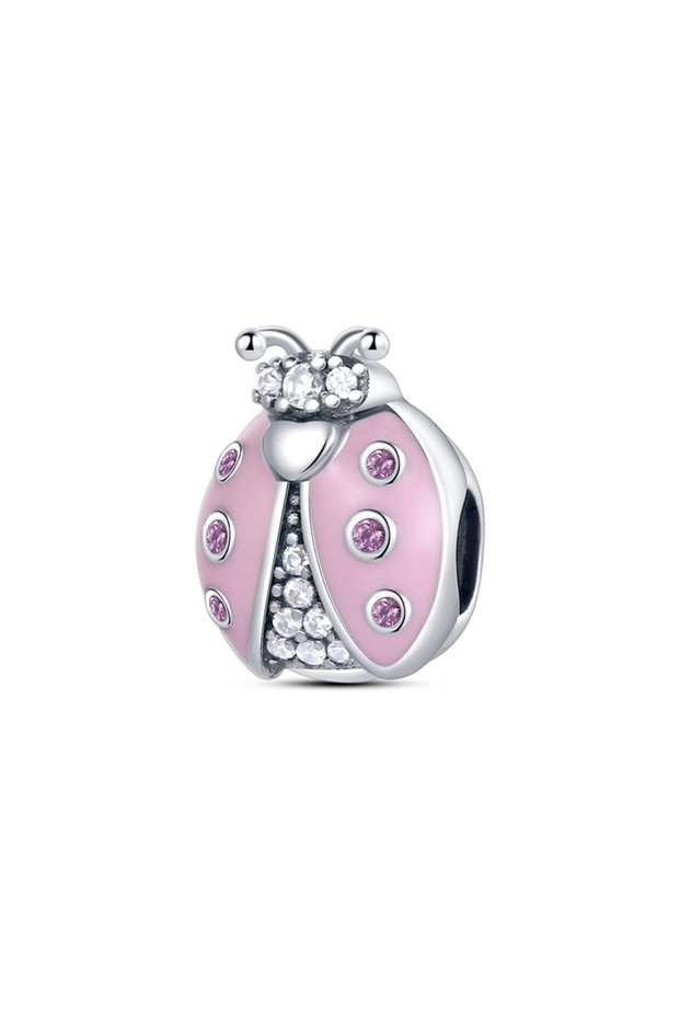 KTC010 New IN 925 Sterling Silver Charms Beads Love Heart Pink Charm Bead Pendant Fit Original Brace