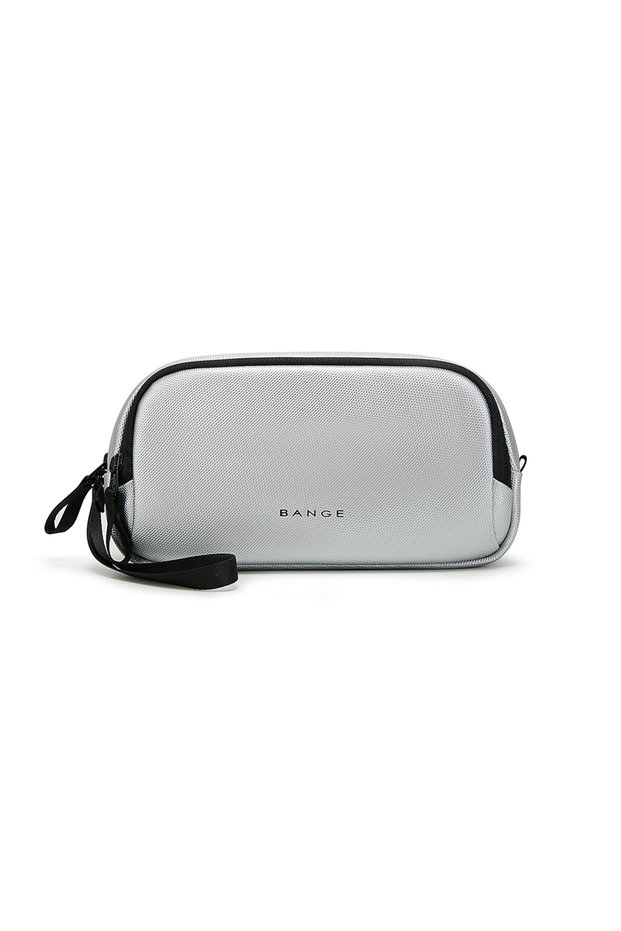 24 x 14 x 6 cm Silver BANGE YKK Double Zipper Men Travel Organizers Portable Male Travel Bag Oxford