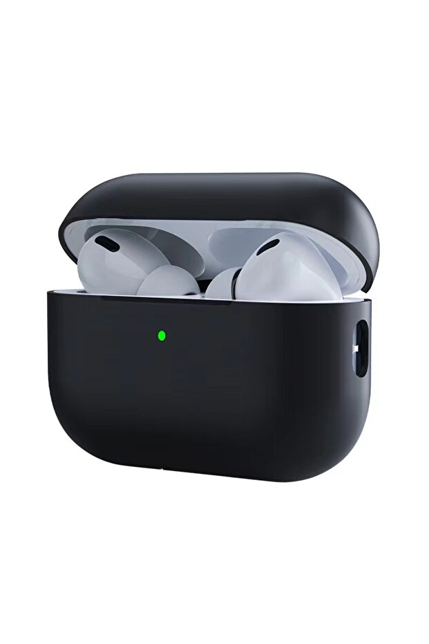 غطاء أسود لسماعات AirPods Pro 2 اللاسلكية بتقنية البلوتوث، غطاء سيليكون، غطاء منقسم رفيع للغاية
