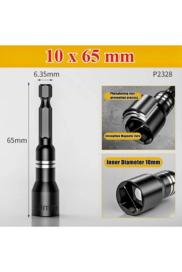 10mm 6mm-14mm Magnetic Nut Driver Socket 1/4inch Hex Shank For Power Drill Screwdriver Electric Dril