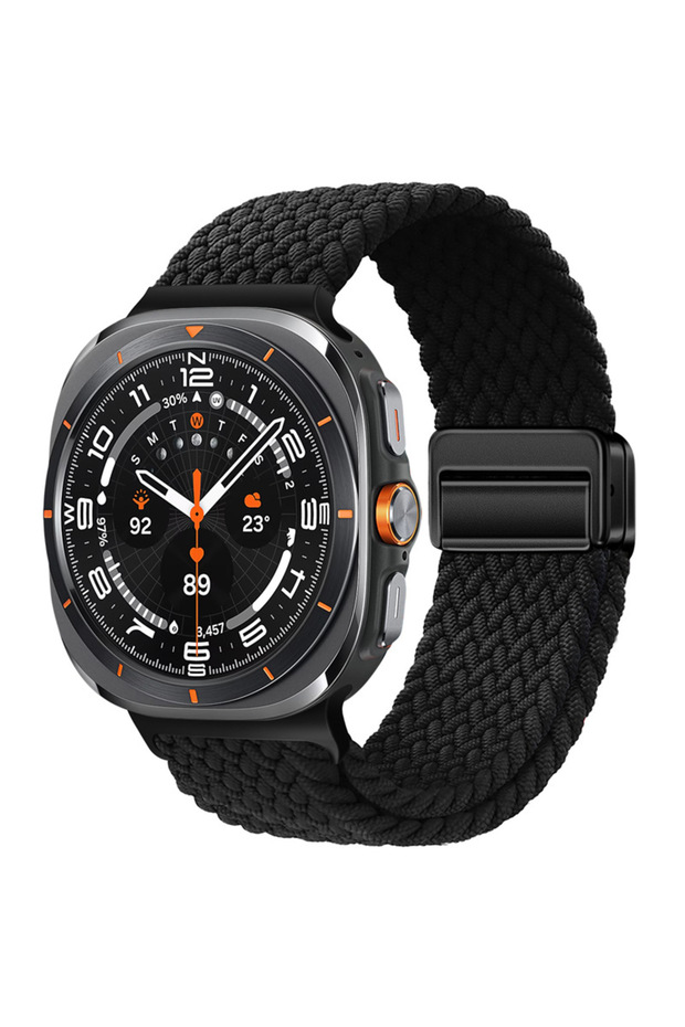 Galaxy Watch Ultra Black Nylon Magnetic Buckle Strap For Watch Ultra 47mm Braided Solo Loop Bracel