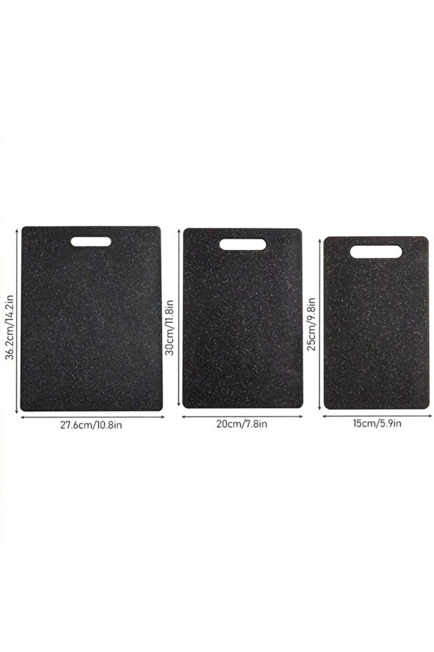 3PCS black Marble Texture PP Cutting Board Antibacterial and Mildew Cutting Board Kitchen Vegetable