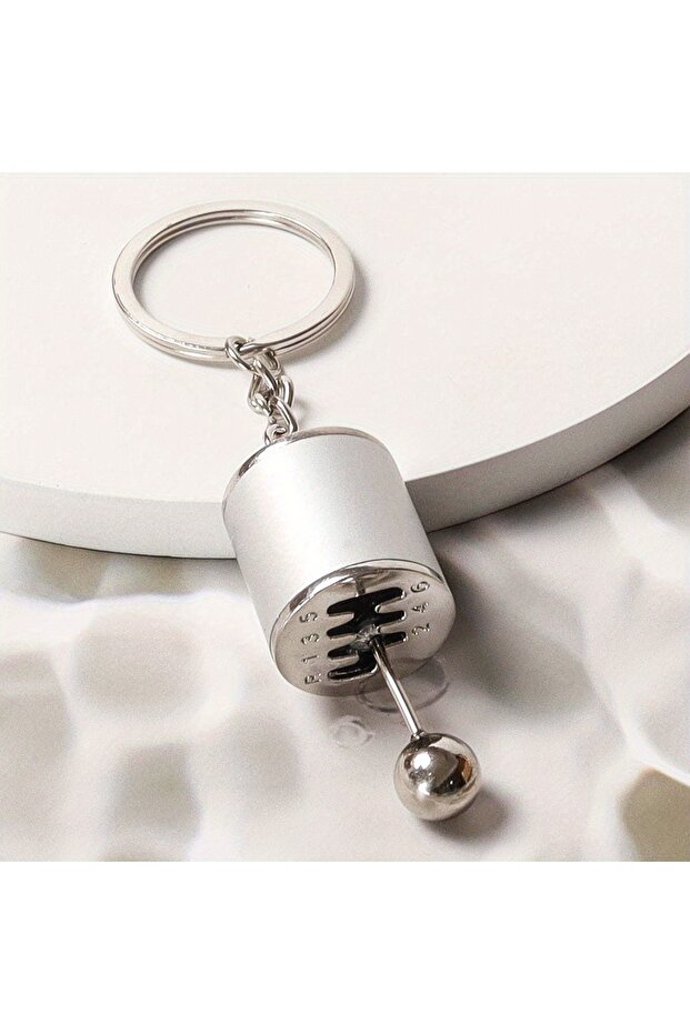 Silver 1 Piece Men's Creative Car Modification Shift Keychain Stress Toys Desk Toy Anti Anxiety Stre